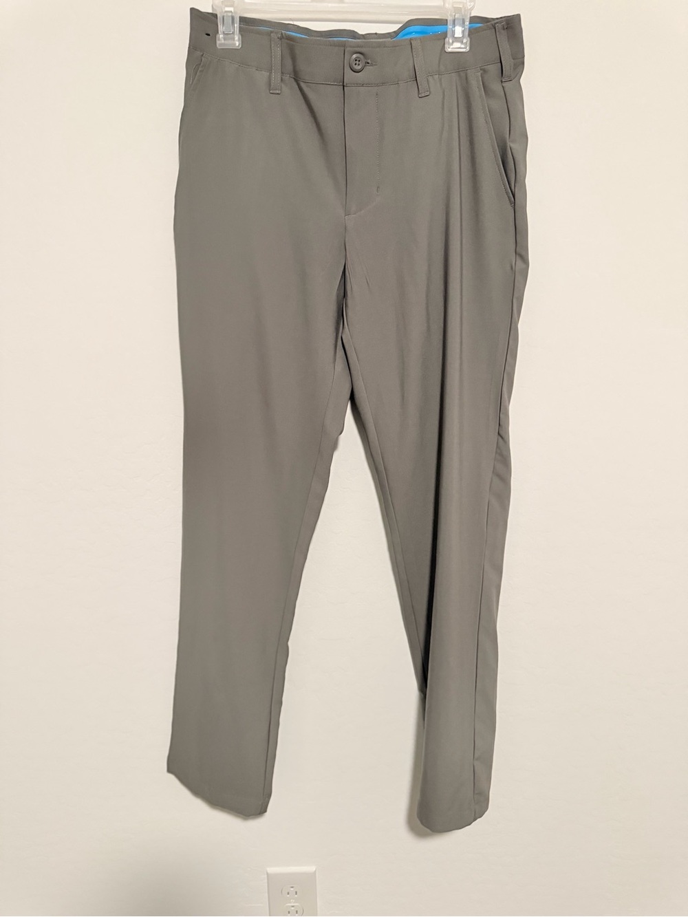 Birdies Men's Light Gray Dress Pants - Straight Taper